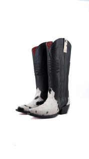 Dalia Midi Cowhide Red Bottom Wide Calf Snip Toe Cowgirl Boot Size 6 Box CW46