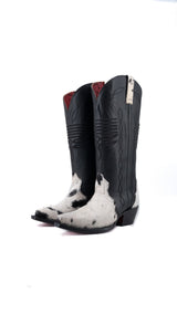 Dalia Midi Cowhide Red Bottom Wide Calf Snip Toe Cowgirl Boot Size 6 Box CW46