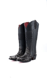 Dalia Midi Cowhide Red Bottom Wide Calf Snip Toe Cowgirl Boot Size 6.5 Box CW48