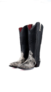 Dalia Midi Cowhide Red Bottom Wide Calf Snip Toe Cowgirl Boot Size 8 Box CW55