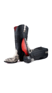 Dalia Midi Cowhide Red Bottom Wide Calf Snip Toe Cowgirl Boot Size 8 Box CW55