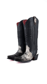 Dalia Midi Cowhide Red Bottom Wide Calf Snip Toe Cowgirl Boot Size 8.5 Box CW57
