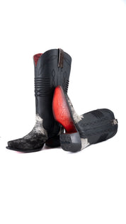 Dalia Midi Cowhide Red Bottom Wide Calf Snip Toe Cowgirl Boot Size 8.5 Box CW57
