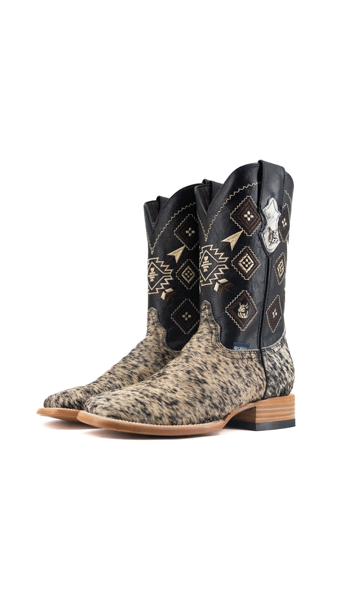 Men's Cowhide Square Toe Cowboy Boot Size 7 Box QM99 FINAL SALE