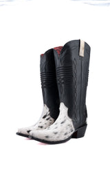 Dalia Midi Cowhide Red Bottom Wide Calf Snip Toe Cowgirl Boot Size 10 Box CW63