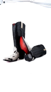 Dalia Midi Cowhide Red Bottom Wide Calf Snip Toe Cowgirl Boot Size 10 Box CW63