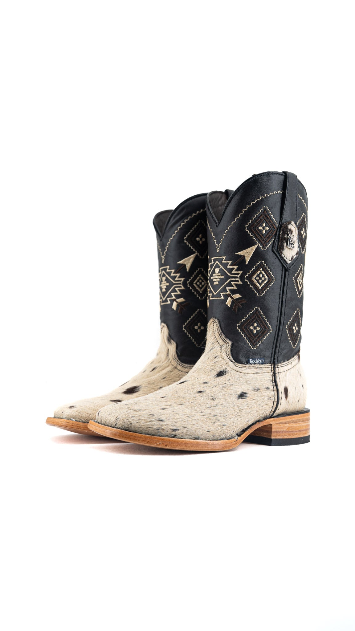 Men's Cowhide Square Toe Cowboy Boot Size 7.5 Box QM102 FINAL SALE
