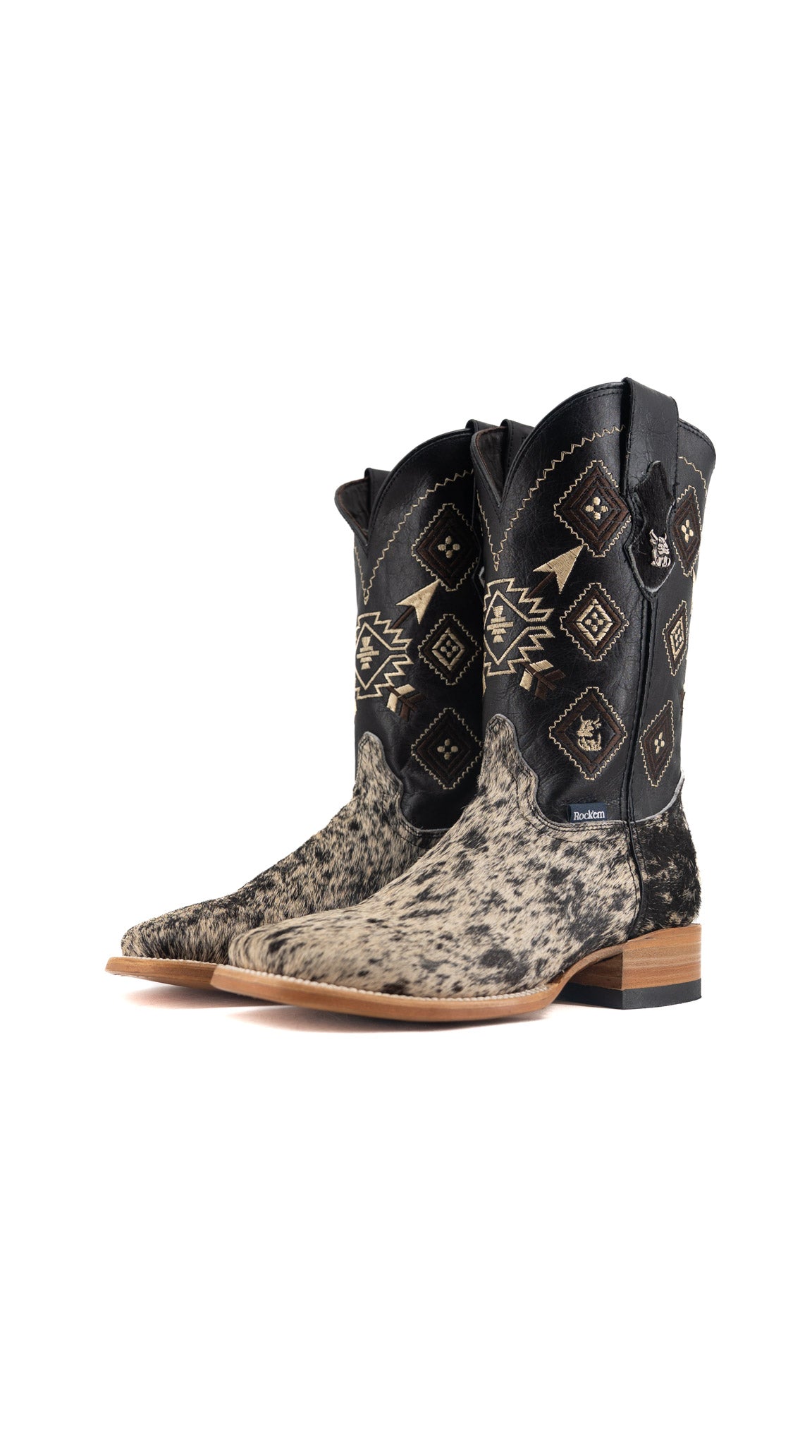 Men's Cowhide Square Toe Cowboy Boot Size 7.5 Box QM103 FINAL SALE
