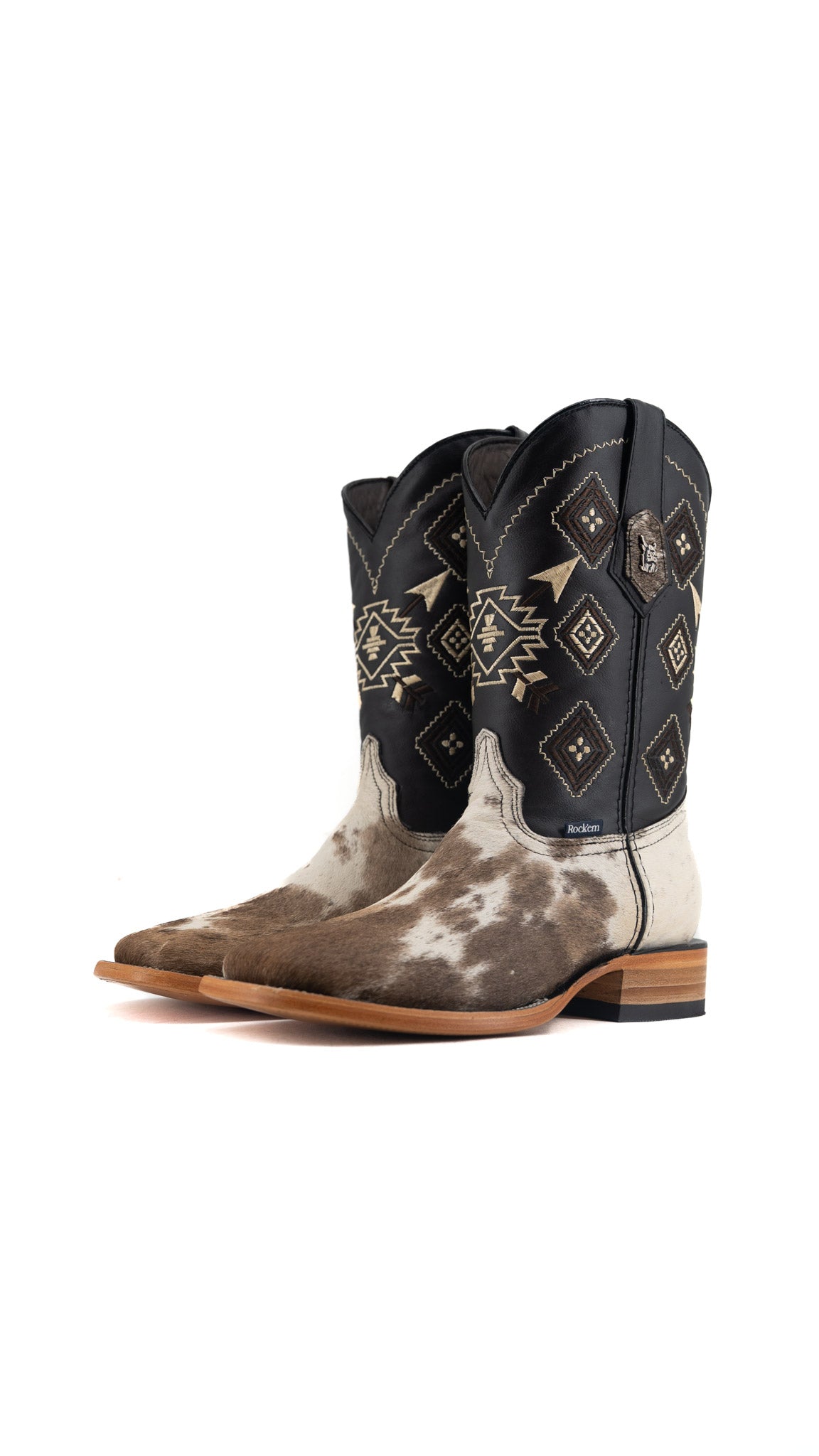 Men's Cowhide Square Toe Cowboy Boot Size 7.5 Box QM104 FINAL SALE