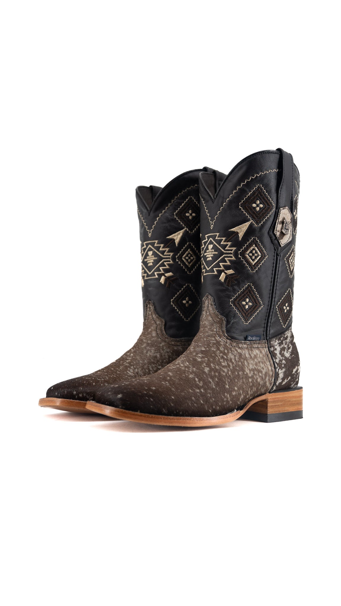 Men's Cowhide Square Toe Cowboy Boot Size 7.5 Box QM105 FINAL SALE