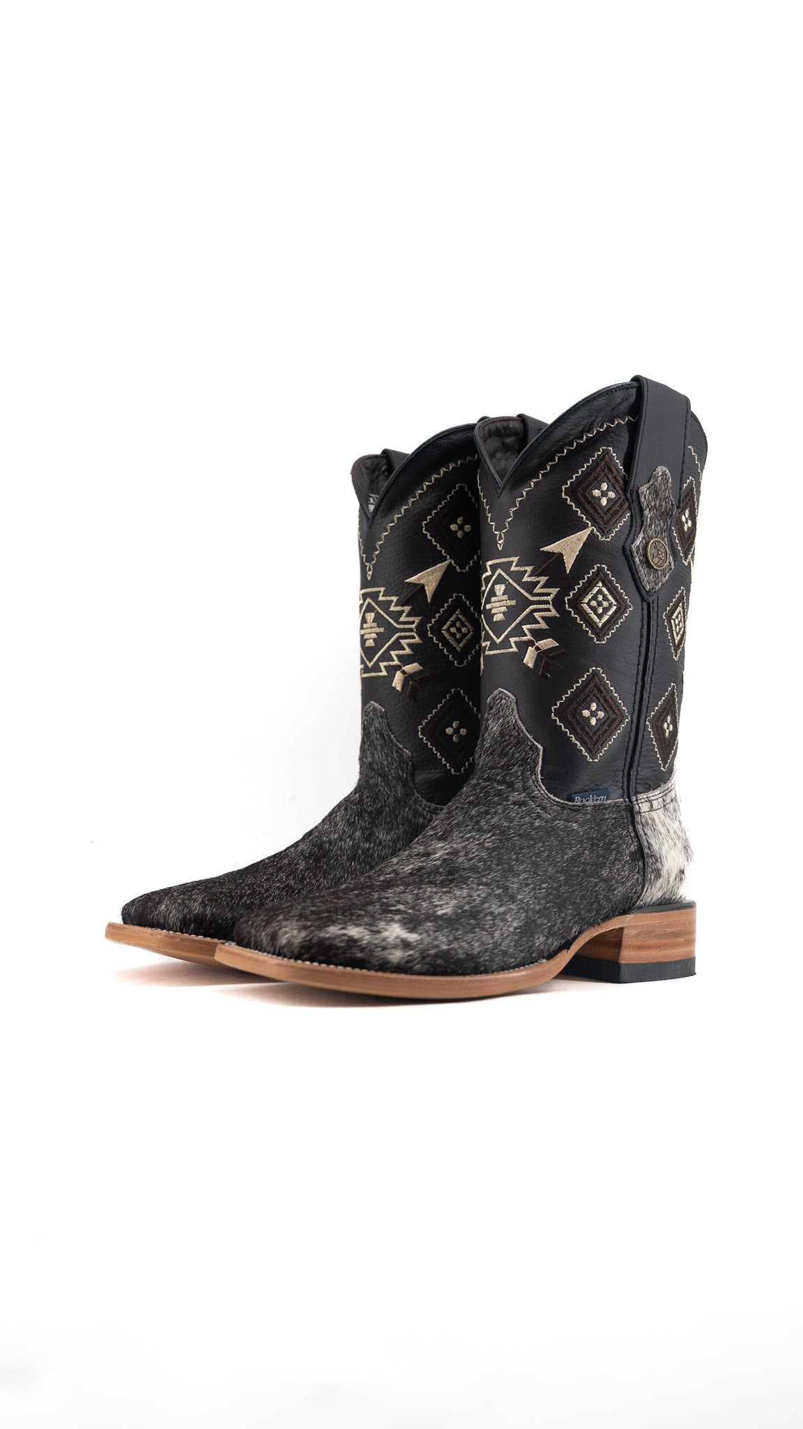 Men's Cowhide Square Toe Cowboy Boot Size 7.5 Box QM106 FINAL SALE