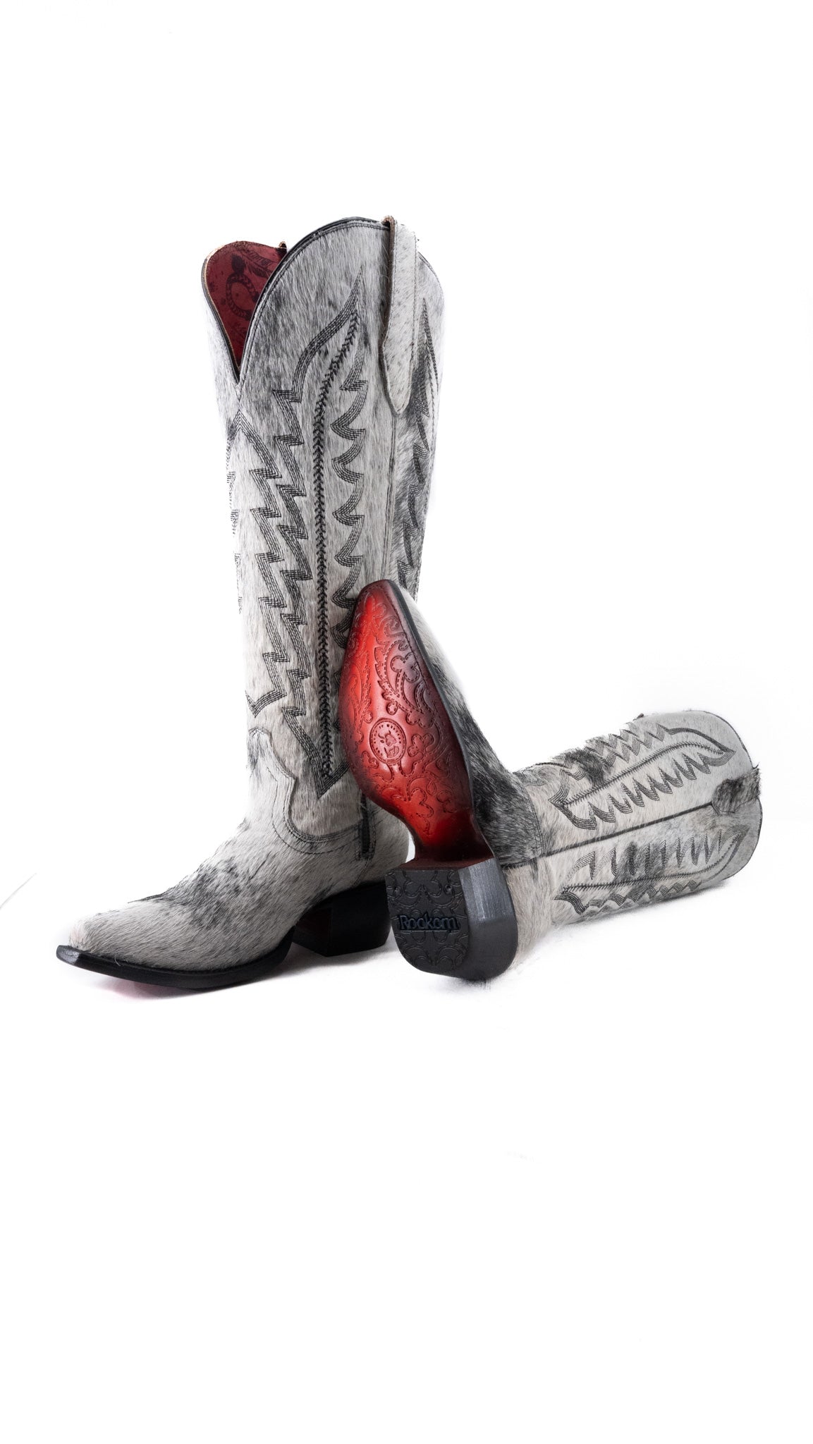 Charlotte Red Bottom Wide Calf Tall Cowgirl Boot Size 6.5 Box CW66