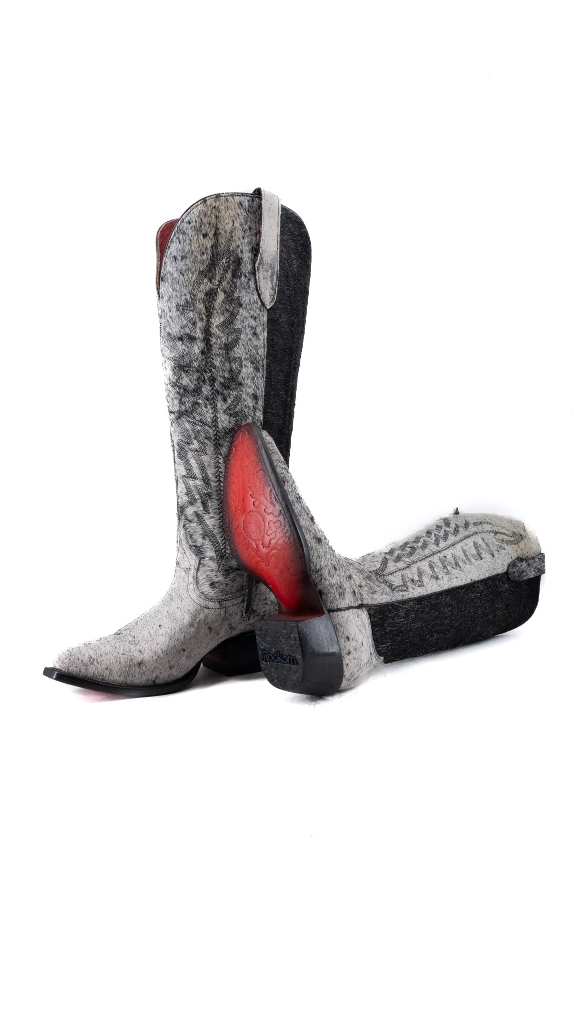 Charlotte Red Bottom Wide Calf Tall Cowgirl Boot Size 6.5 Box CW67