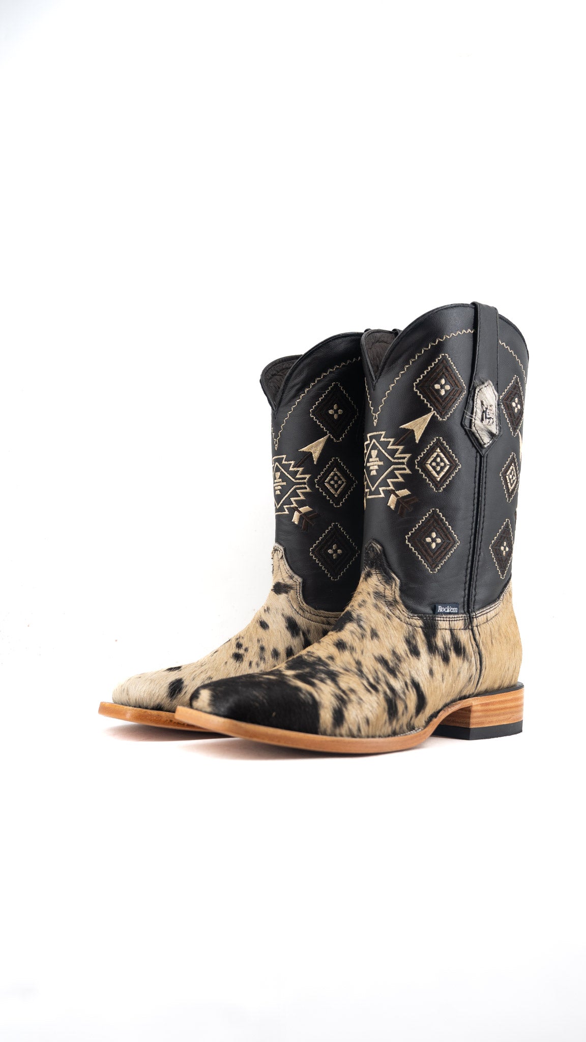 Men's Cowhide Square Toe Cowboy Boot Size 9.5 Box QM114 FINAL SALE