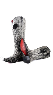 Charlotte Red Bottom Wide Calf Tall Cowgirl Boot Size 7 Box CW71
