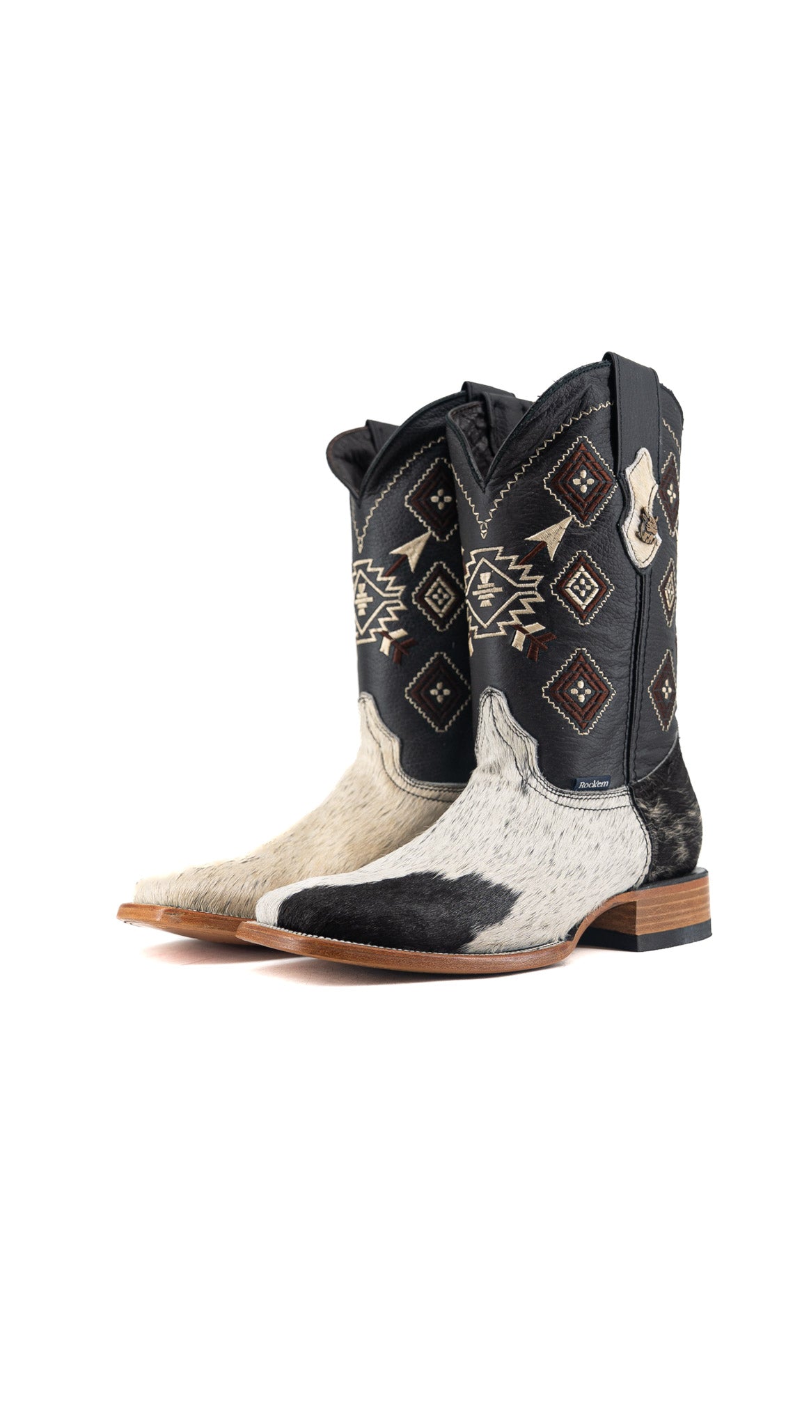 Men's Cowhide Square Toe Cowboy Boot Size 9.5 Box QM117 FINAL SALE