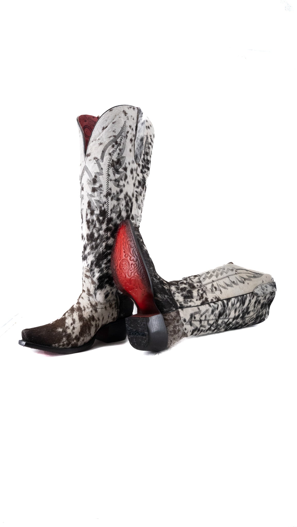 Charlotte Red Bottom Wide Calf Tall Cowgirl Boot Size 8.5 Box CW73