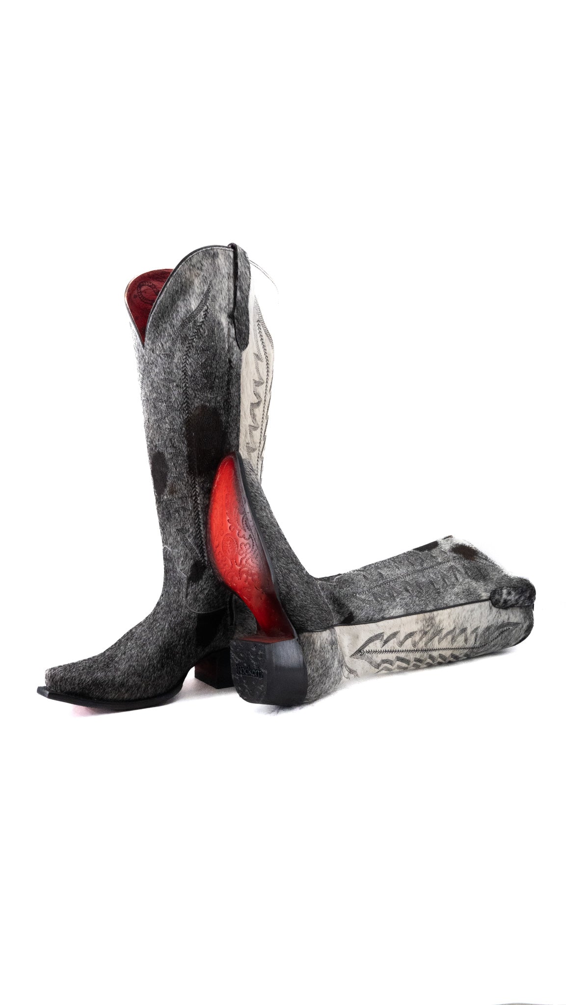 Charlotte Red Bottom Wide Calf Tall Cowgirl Boot Size 9.5 Box CW74