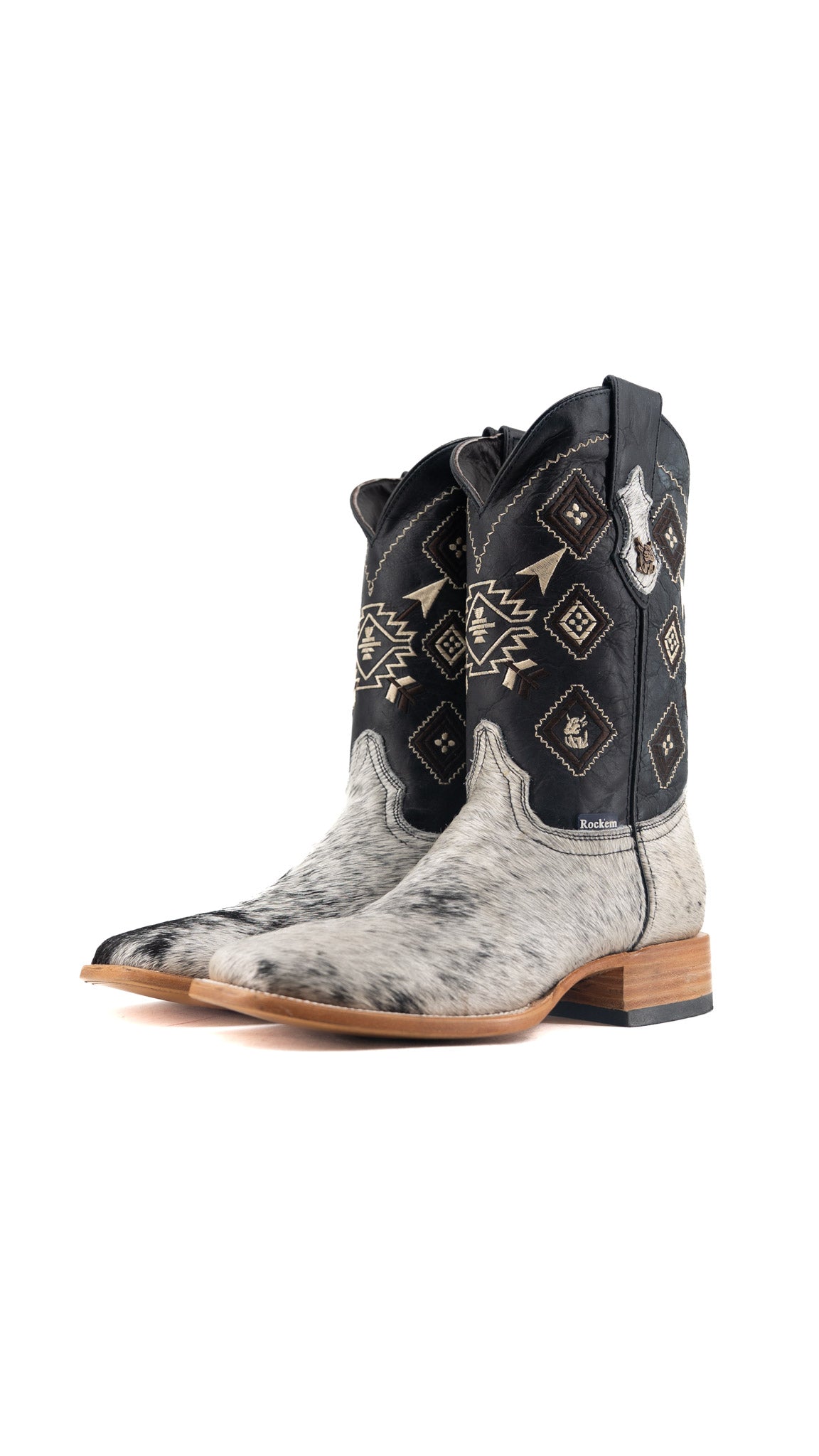 Men's Cowhide Square Toe Cowboy Boot Size 9.5 Box QM120 FINAL SALE