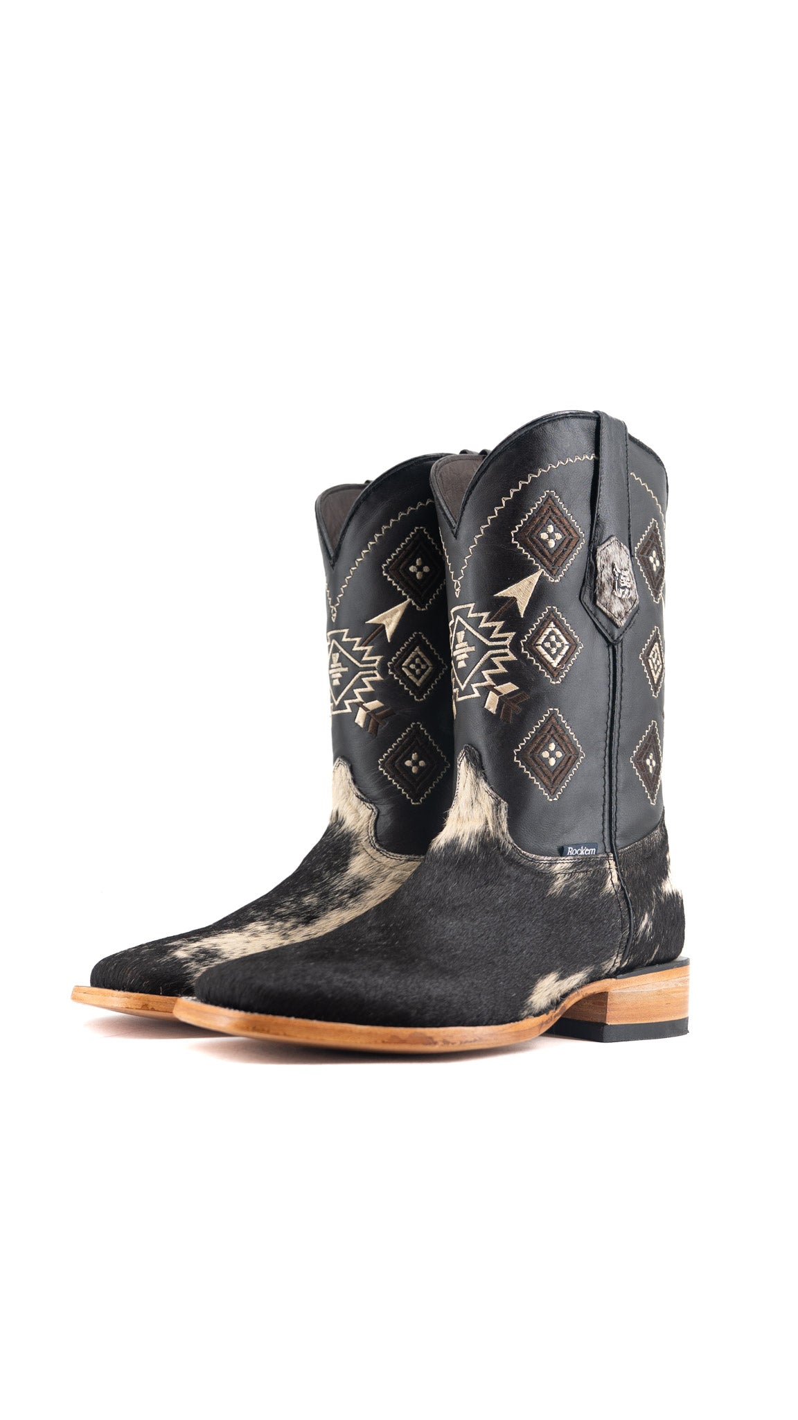 Men's Cowhide Square Toe Cowboy Boot Size 9.5 Box QM121 FINAL SALE