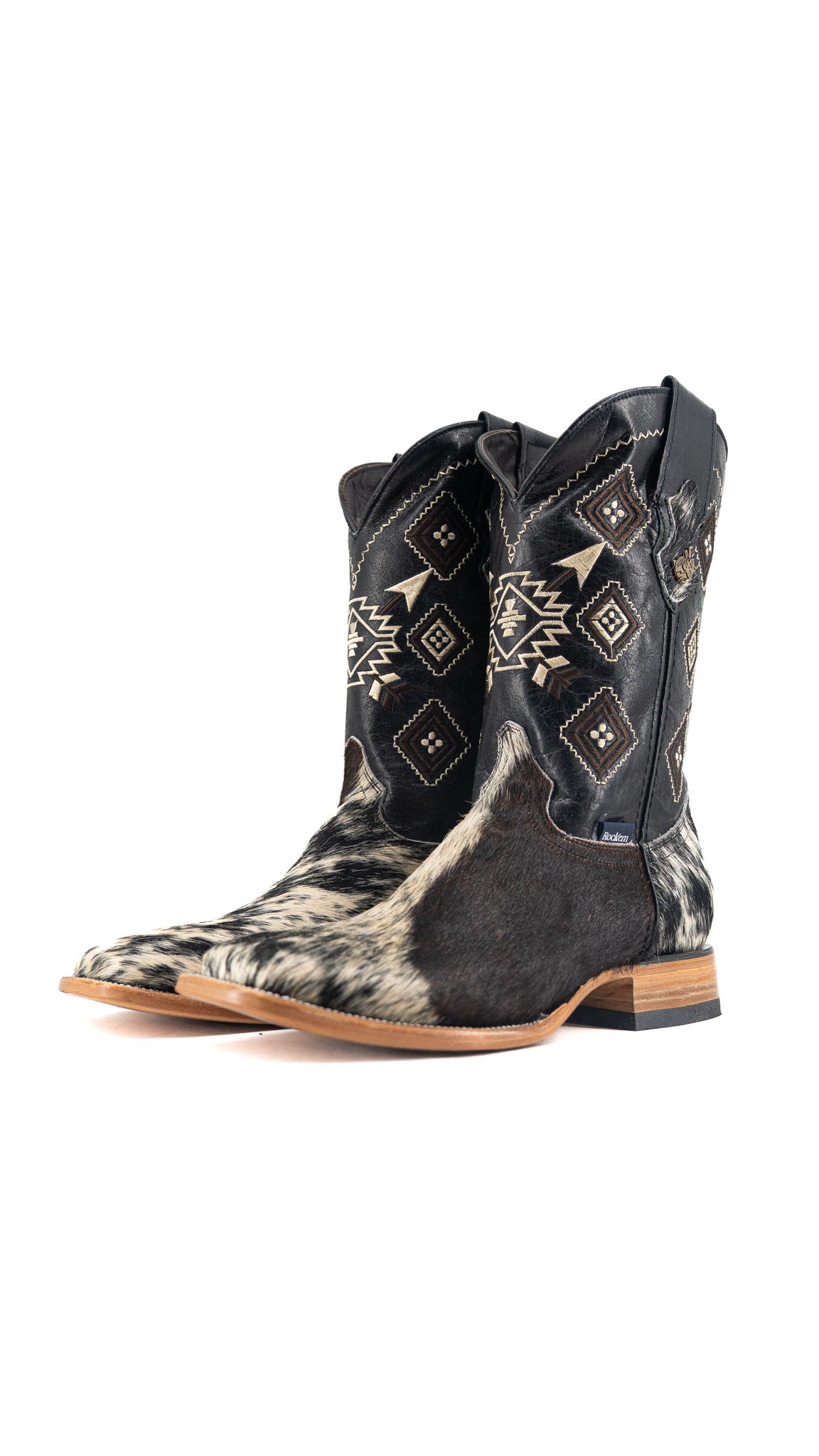 Men's Cowhide Square Toe Cowboy Boot Size 9.5 Box QM123 FINAL SALE