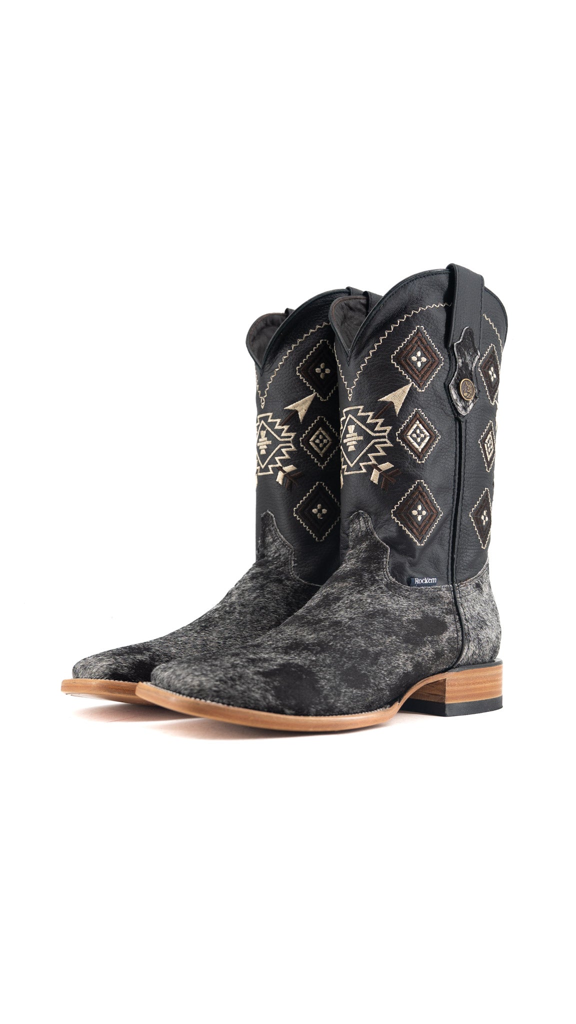 Men's Cowhide Square Toe Cowboy Boot Size 10.5 Box QM128 FINAL SALE
