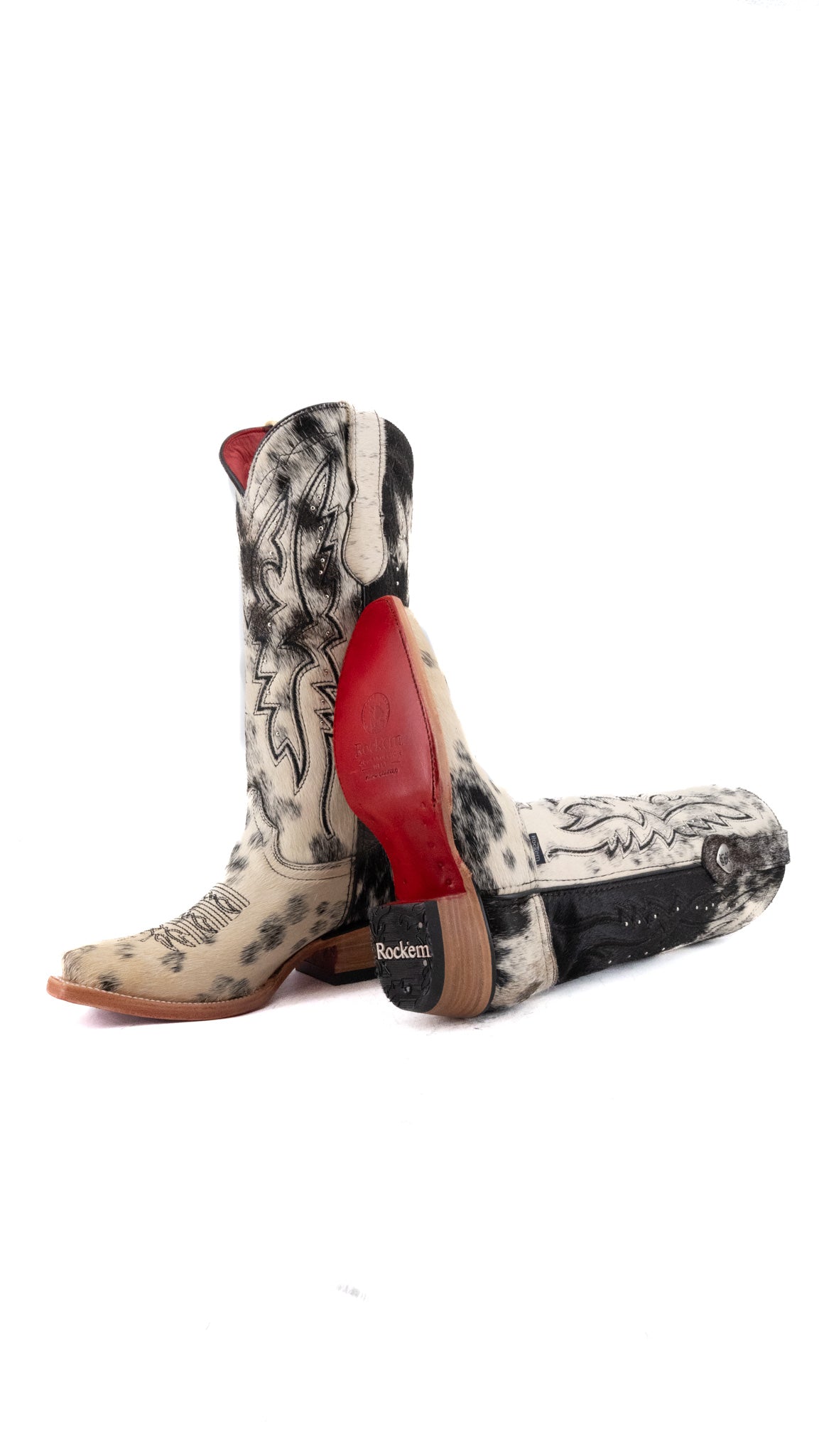 Alexa Cowhide Red Bottom Snip Toe Cowgirl Boot Size 6 Box CW82