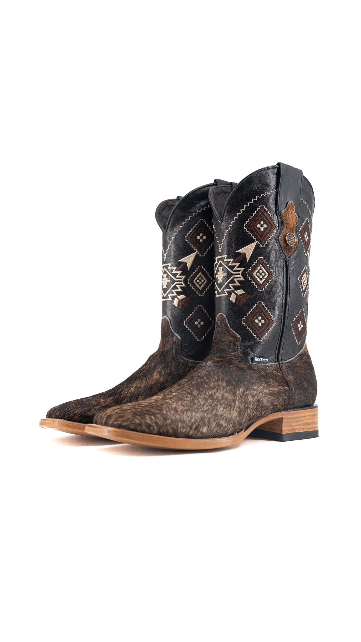 Men's Cowhide Square Toe Cowboy Boot Size 10.5 Box QM133 FINAL SALE