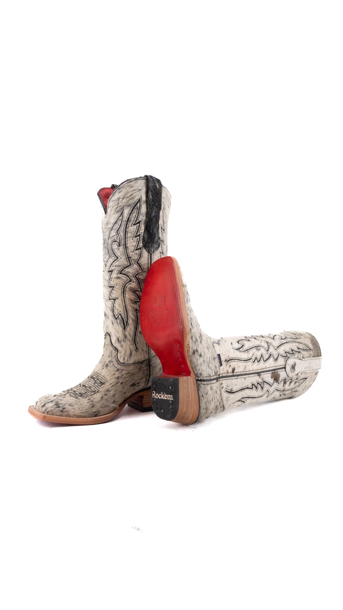 Alexa Cowhide Red Bottom Frontier Toe Cowgirl Boot Size 6.5 Box CW85