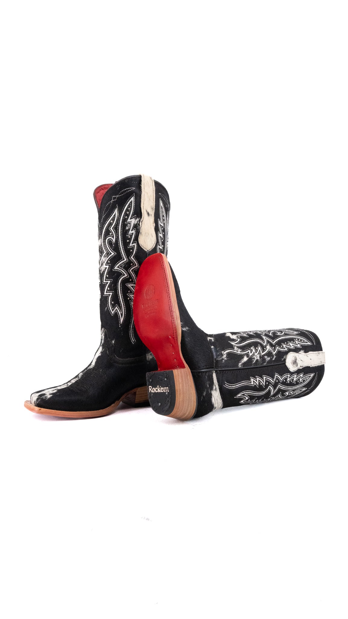 Alexa Cowhide Red Bottom Frontier Toe Cowgirl Boot Size 7.5 Box CW87