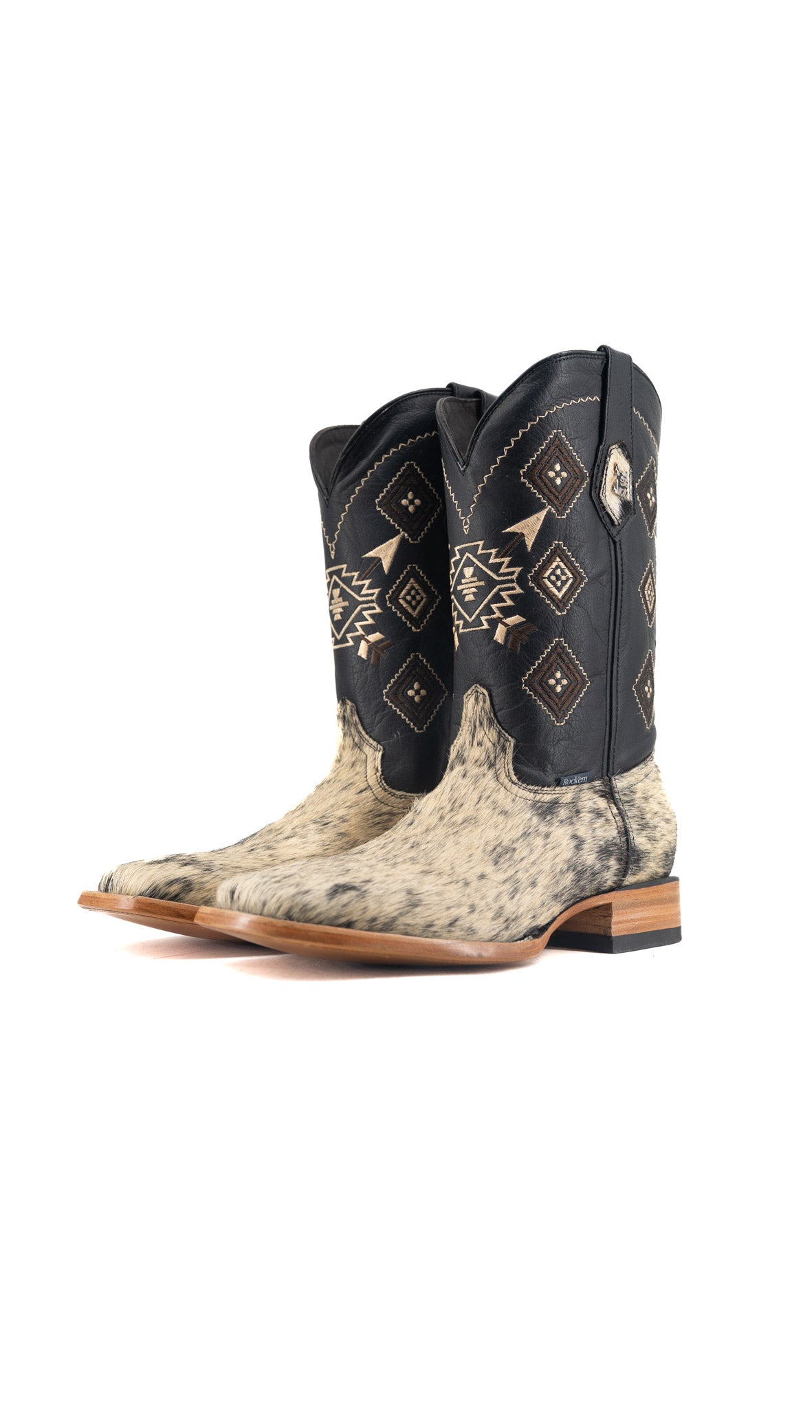 Men's Cowhide Square Toe Cowboy Boot Size 10.5 Box QM137 FINAL SALE