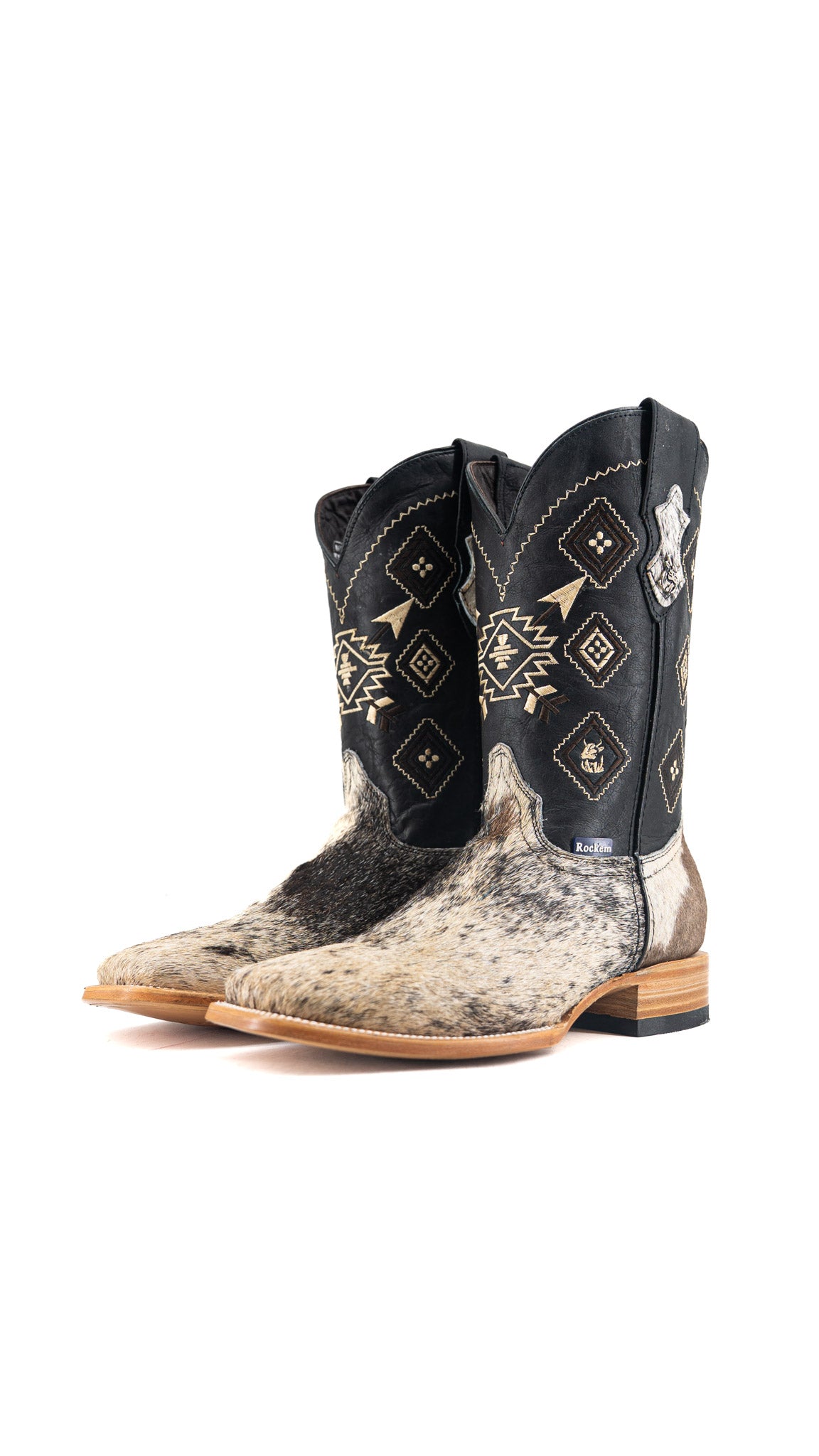 Men's Cowhide Square Toe Cowboy Boot Size 10.5 Box QM139 FINAL SALE