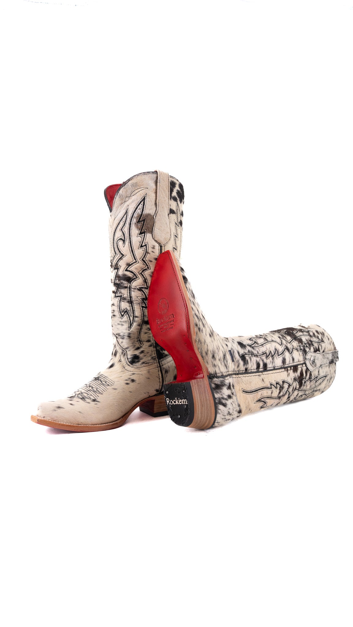 Alexa Cowhide Red Bottom Snip Toe Cowgirl Boot Size 8.5 Box CW94