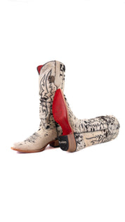 Alexa Cowhide Red Bottom Snip Toe Cowgirl Boot Size 8.5 Box CW94