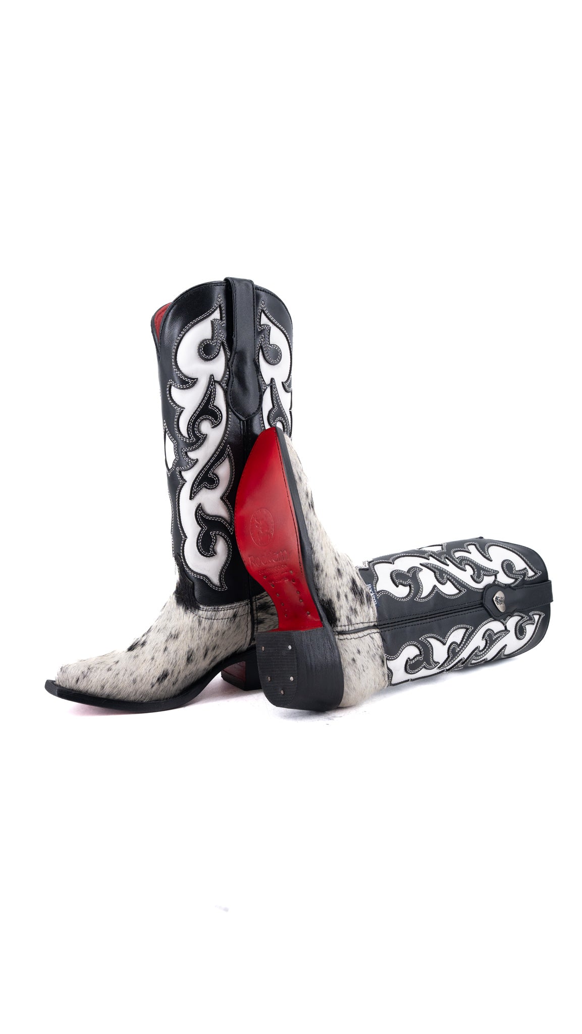 Emely Midi Cowhide Red Bottom Snip Toe Cowgirl Boot  Size 5 Box CW97