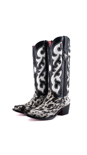 Emely Midi Cowhide Red Bottom Snip Toe Cowgirl Boot  Size 5.5 Box CW98
