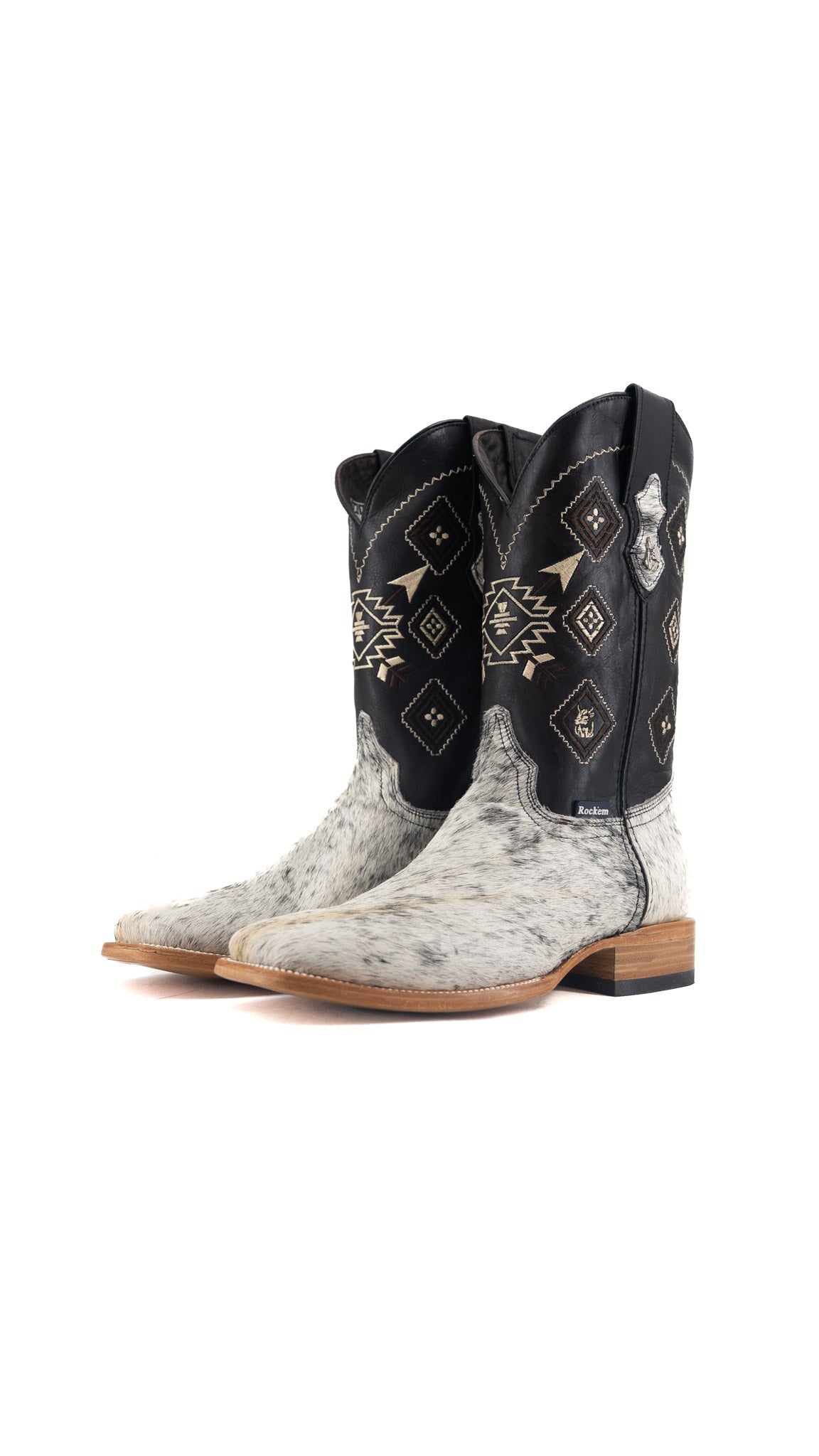 Men's Cowhide Square Toe Cowboy Boot Size 11 Box QM146 FINAL SALE