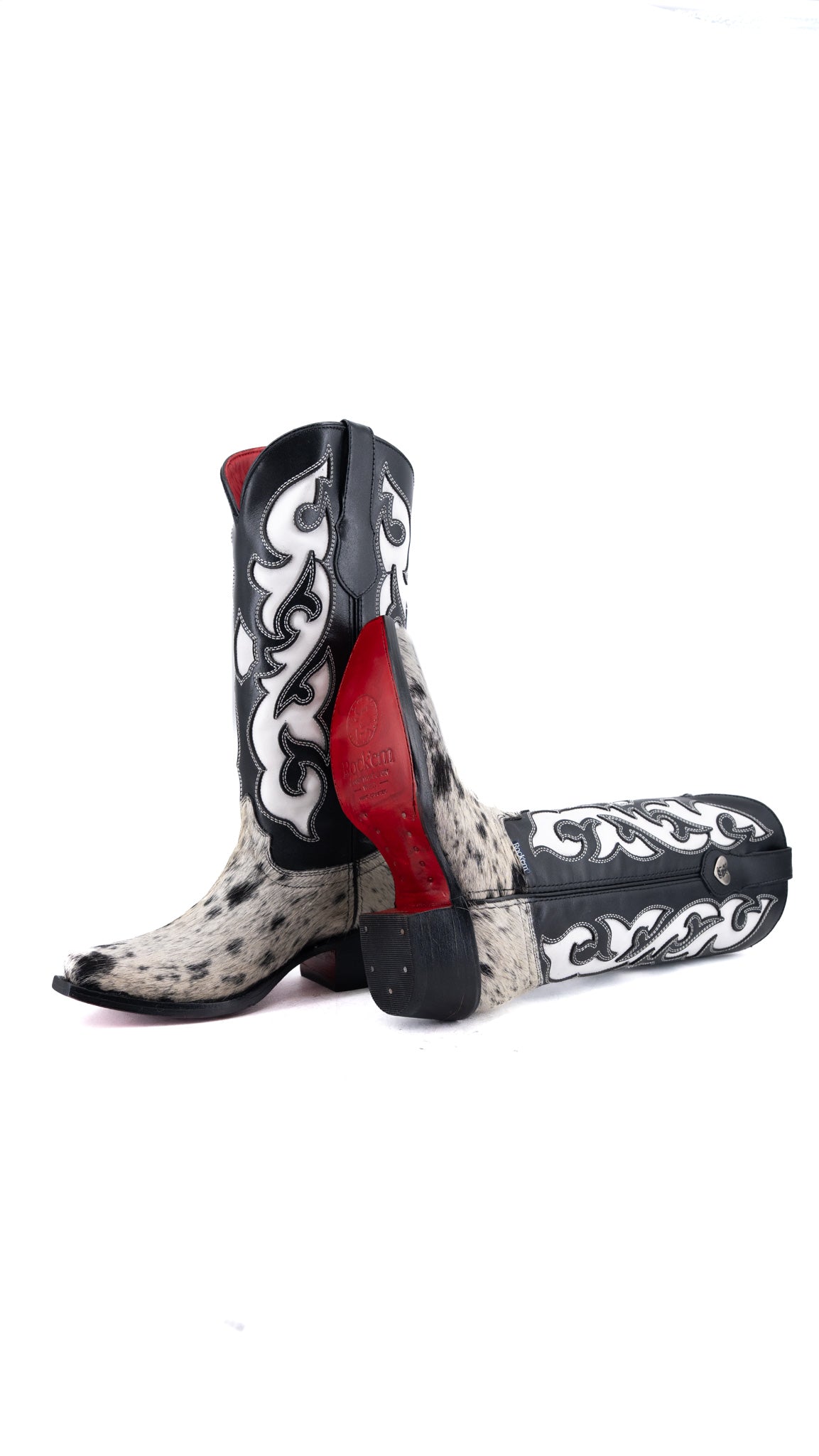 Emely Midi Cowhide Red Bottom Snip Toe Cowgirl Boot  Size 6 Box CW100