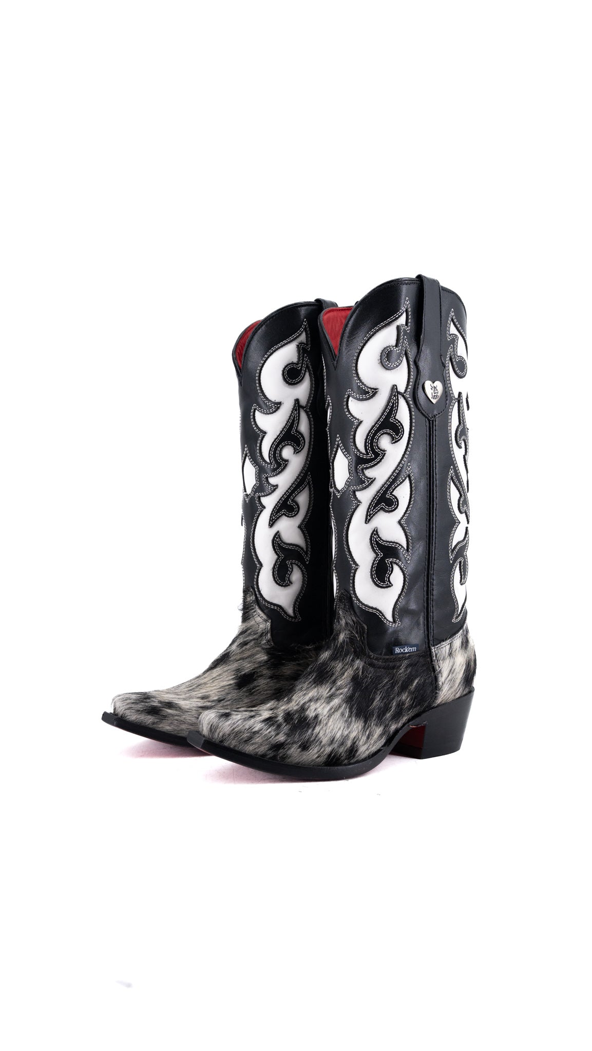 Emely Midi Cowhide Red Bottom Snip Toe Cowgirl Boot  Size 7 Box CW101