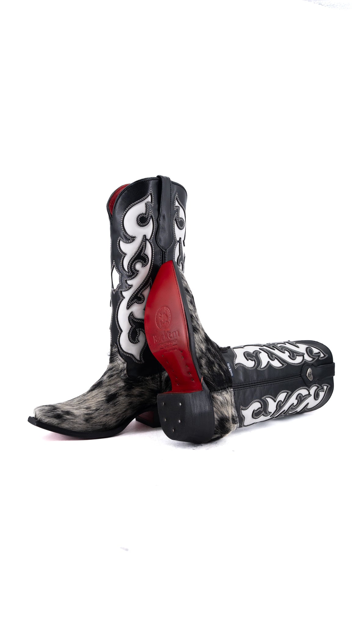 Emely Midi Cowhide Red Bottom Snip Toe Cowgirl Boot  Size 7 Box CW101