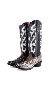 Emely Midi Cowhide Red Bottom Snip Toe Cowgirl Boot  Size 7.5 Box CW103