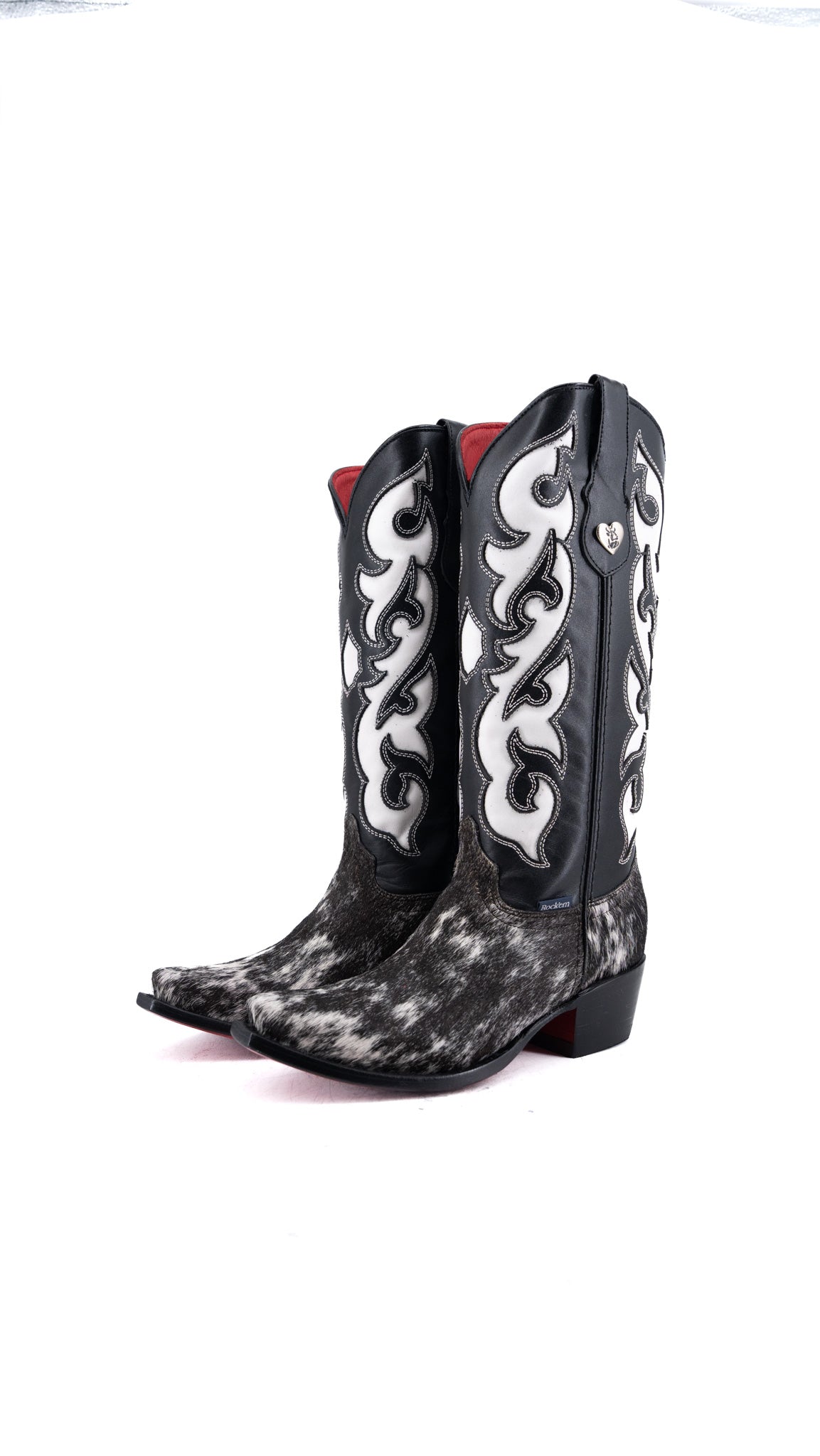 Emely Midi Cowhide Red Bottom Snip Toe Cowgirl Boot  Size 7.5 Box CW104