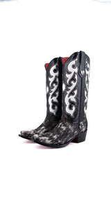 Emely Midi Cowhide Red Bottom Snip Toe Cowgirl Boot  Size 7.5 Box CW104