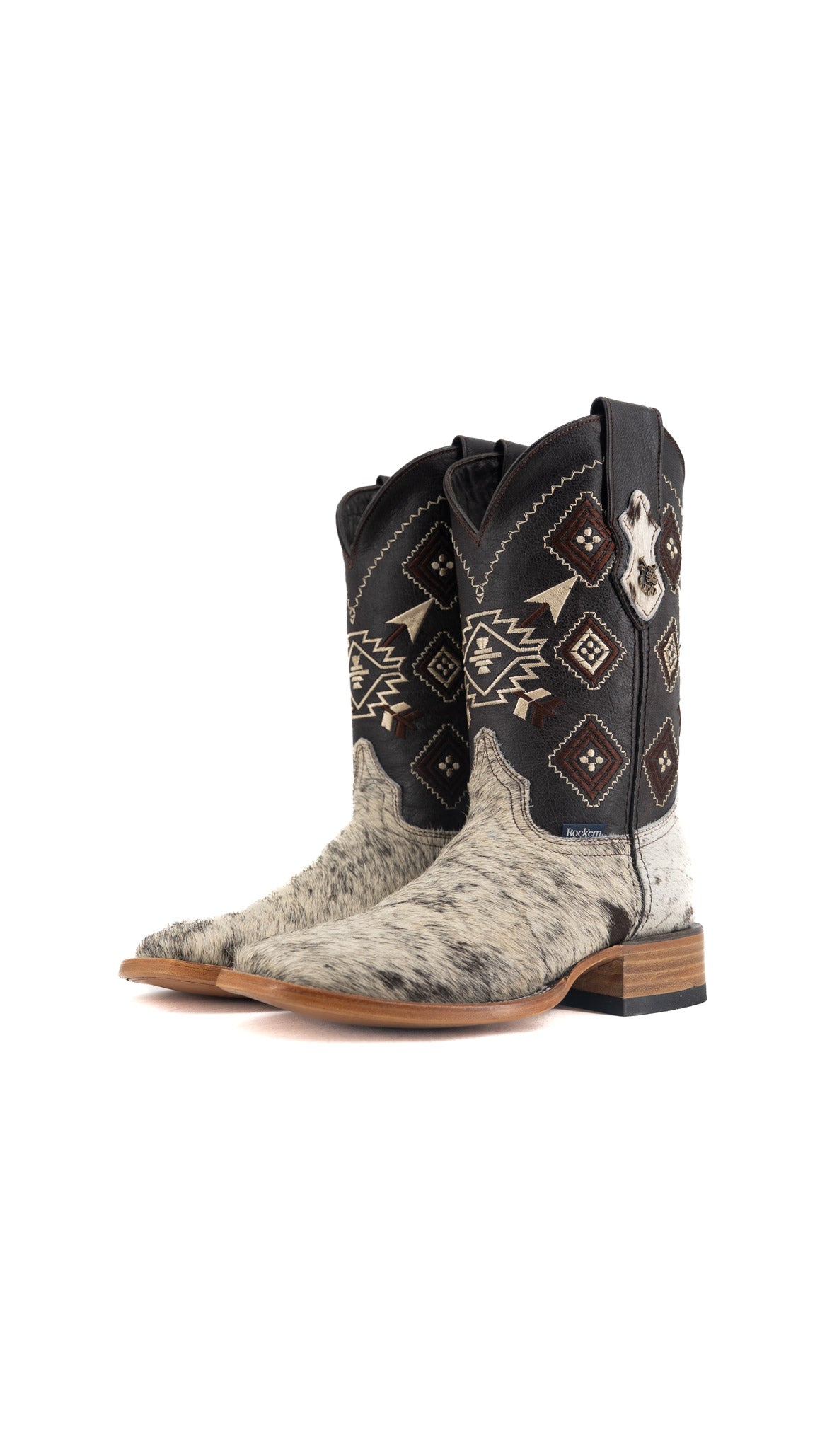 Men's Cowhide Square Toe Cowboy Boot Size 6.5 Box QM158 FINAL SALE