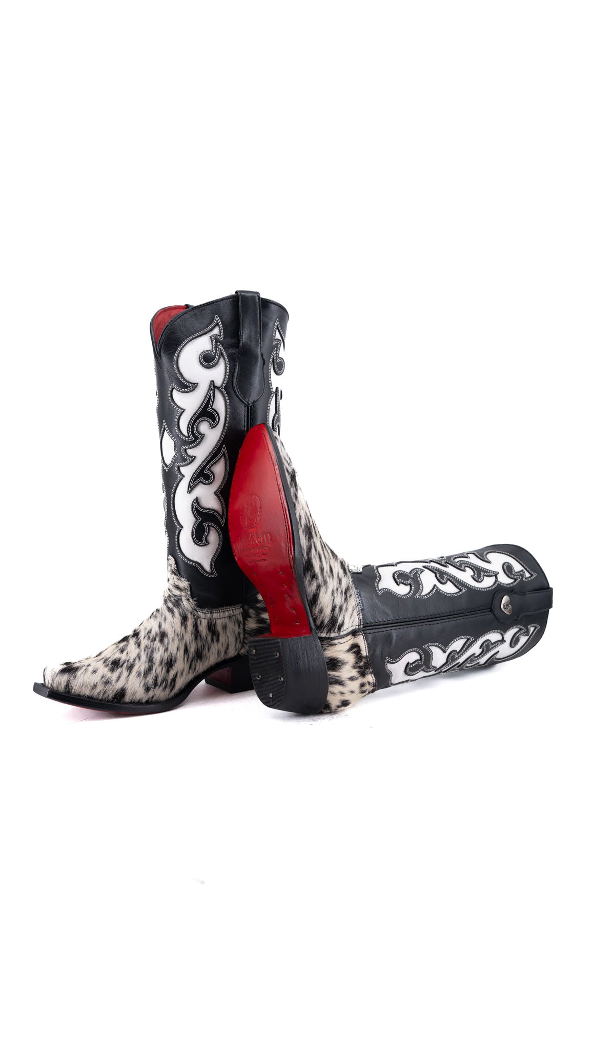 Emely Midi Cowhide Red Bottom Snip Toe Cowgirl Boot  Size 8.5 Box CW106