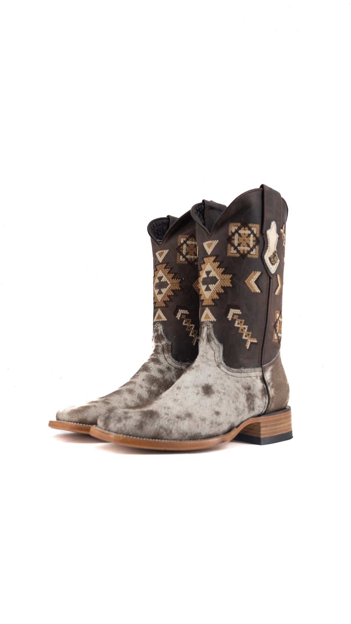 Men's Cowhide Square Toe Cowboy Boot Size 7 Box QM159 FINAL SALE