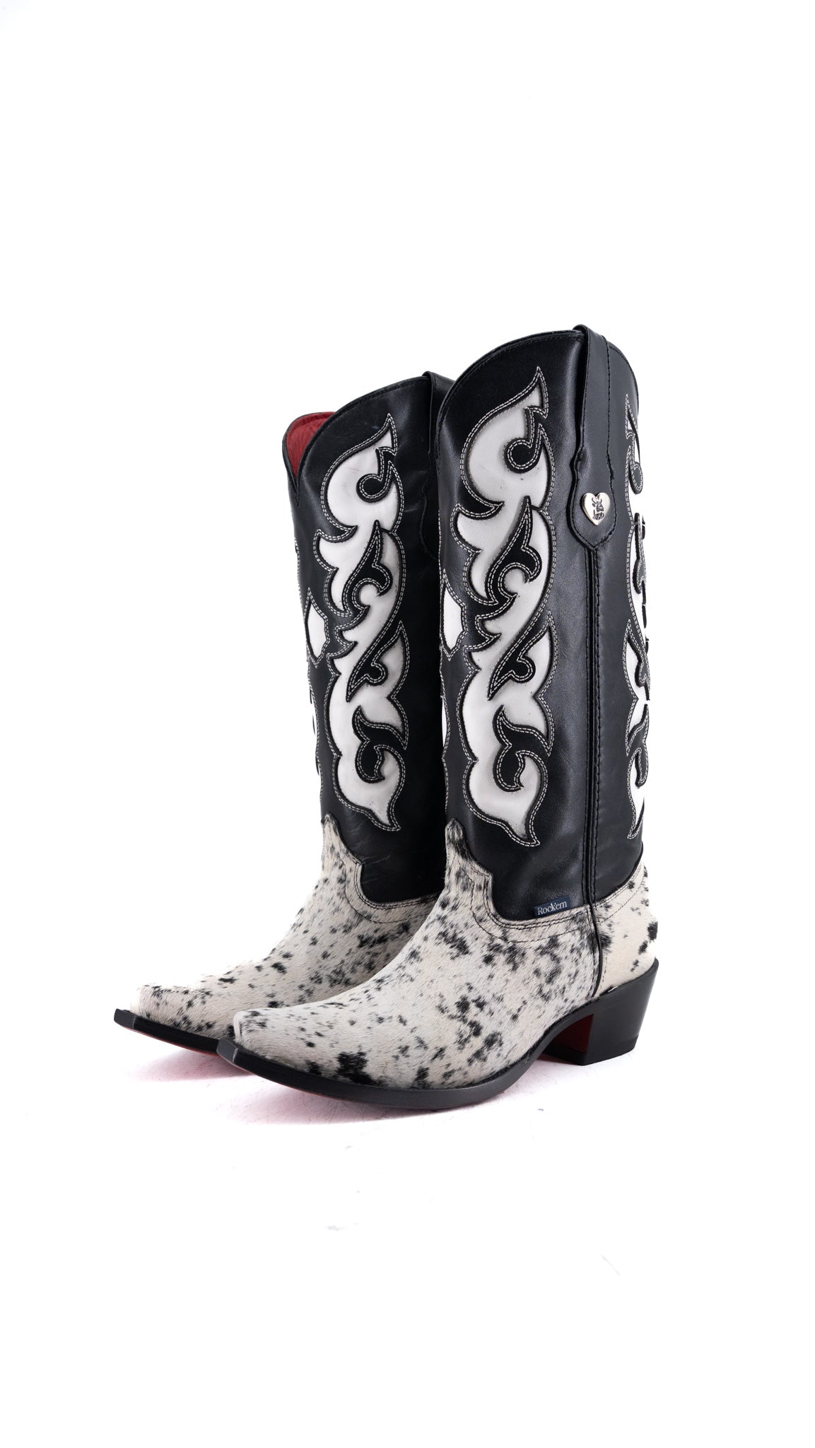 Emely Midi Cowhide Red Bottom Snip Toe Cowgirl Boot  Size 10 Box CW107