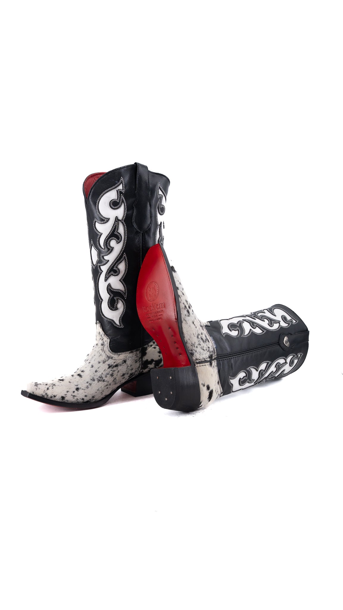 Emely Midi Cowhide Red Bottom Snip Toe Cowgirl Boot  Size 10 Box CW107