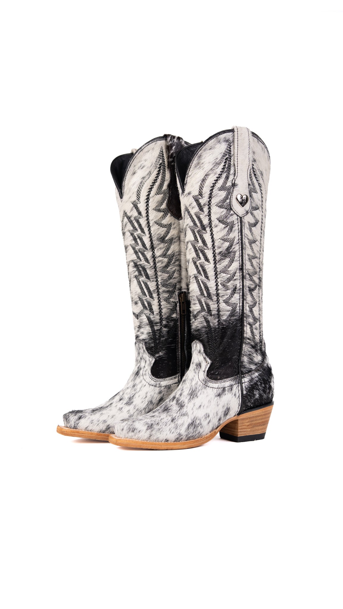 Carmina Tall Cowhide Snip Toe Cowgirl Boot Size 5 Box EU1