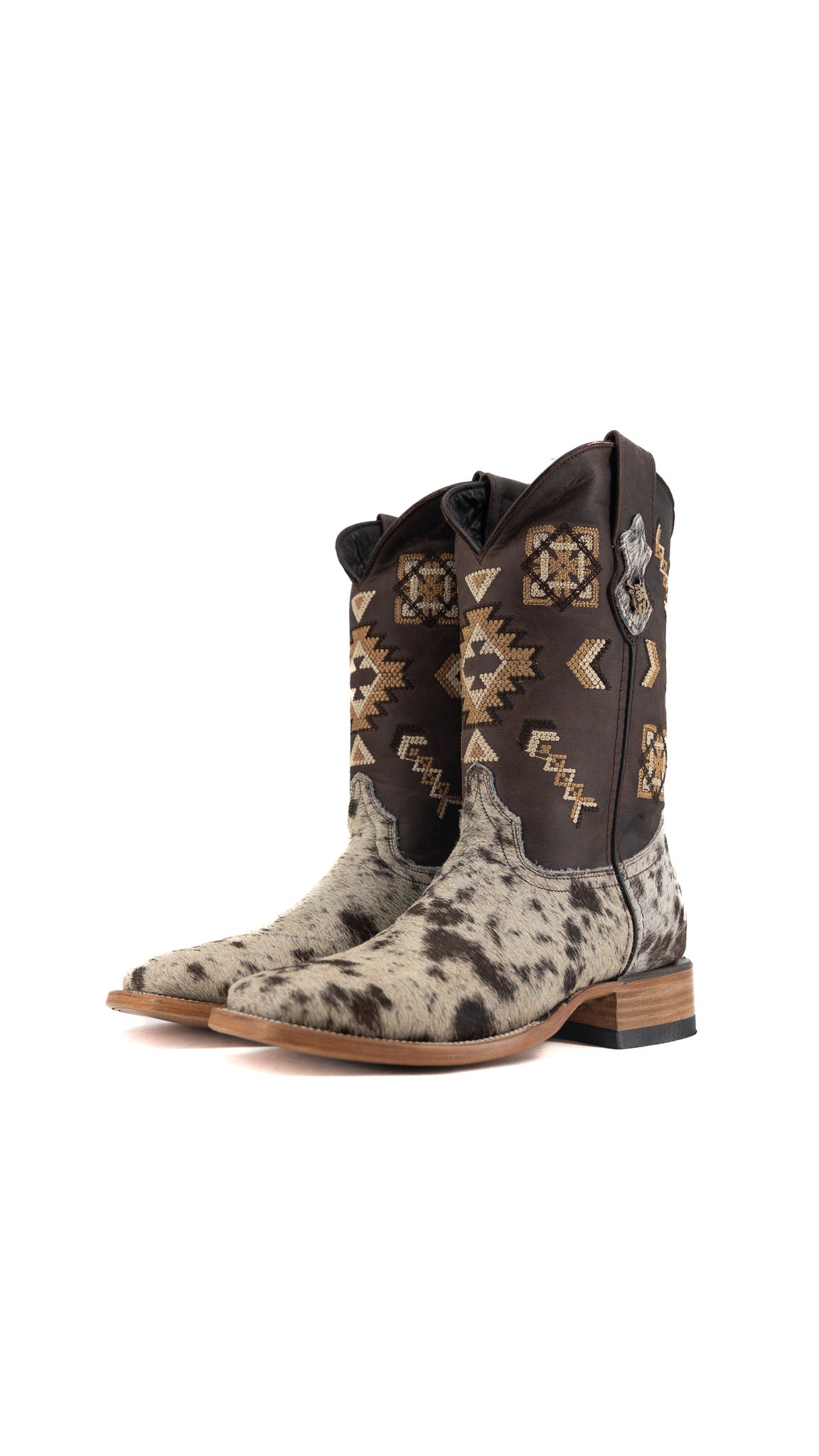 Men's Cowhide Square Toe Cowboy Boot Size 7 Box QM162 FINAL SALE